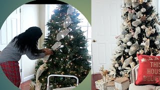 How to decorate your Christmas tree with Décor Mesh Ribbon Quick ampEasy Pt 1 [upl. by Anneyehc]