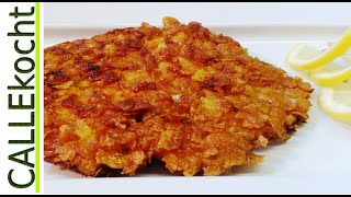 Das ultimative Corn Flakes Knusper Schnitzel zubereiten und selber machen  Rezept und Video [upl. by Llebanna934]