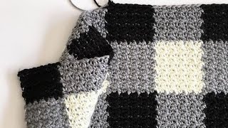 Crochet Griddle Stitch Gingham Blanket [upl. by Jdavie]