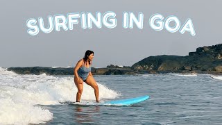 Surfing In Goa  Travel Vlog  Forum Shah 🏄‍♀️ [upl. by Aizahs]