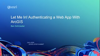 Let Me In Authenticating a Web App With ArcGIS [upl. by Idalla]