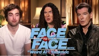 ROBERT PATTINSON amp PIERCE BROSNAN go Face to Face with quotWeird Alquot Yankovic [upl. by Leilani]