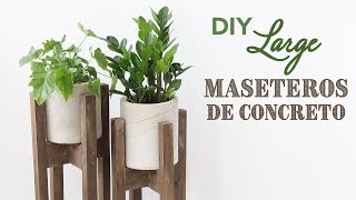 DIY Maceteros de Concreto  Large Concrete Planters [upl. by Masterson]