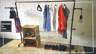 DIY Industrial Pipe Clothing Rack  Easy Pipe Clothing Rack DIY [upl. by Moffat]