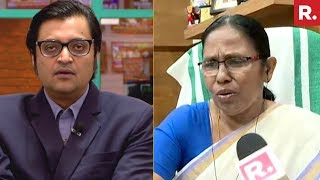 Arnab Goswami Confronts Kerala Minister KK Shailaja Over Attack On Republic TVs Crew [upl. by Shurwood926]