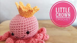 Little Crown Crochet Tutorial  Mini Krone Häkeln Anleitung [upl. by Nilyarg]