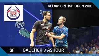 Squash Gaultier v Ashour  Allam British Open 2016  Mens SF Highlights [upl. by Elmo756]