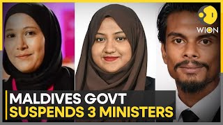 Maldives suspends three ministers over remarks against PM Modi  WION [upl. by Grier990]