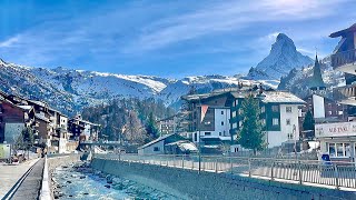 ZERMATT CITY VILLAGE WALK AROUNDS DAY TIME REVIEW  SWITZERLAND 🇨🇭 SWISS TRIP MARCH 2023 [upl. by Anesusa]