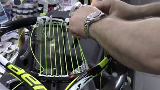 How to string a racquet with an ATW Universal By Richard Parnell [upl. by Helbonna]