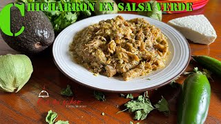 Como hacer chicharrón en salsa verde  Con mi sabor [upl. by Ellehsem]