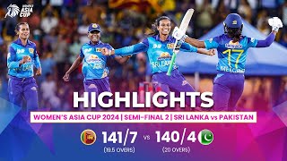 Sri Lanka W vs Pakistan W  ACC Womens Asia Cup  SemiFinal 2  Highlights [upl. by Bernelle]