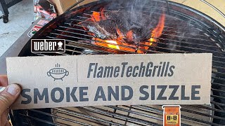 Weber Jumbo Joe  Reverse Seared Steak  Smoke and Sizzle Stainless Steel Insert Awesome [upl. by Catie]