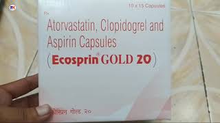 Ecosprin Gold 20 capsule  Atorvastatin Clopidogrel amp Aspirin Capsule  Ecosprin Gold 20 capsule [upl. by Gnaig]