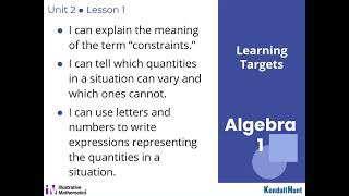 Algebra 1 Unit 2 Lesson 1 Planning A Pizza Party [upl. by Bohs]