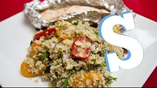 Quinoa Salad with Baked Salmon Recipe  SORTED [upl. by Okorih]