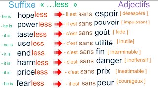 Les adjectifs avec le suffixe less [upl. by Scales]