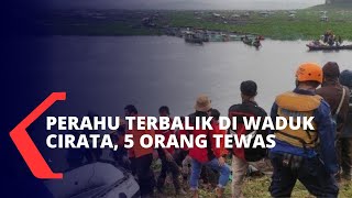 Perahu Terbalik di Waduk Cirata 5 Orang Ditemukan Tewas Tenggelam [upl. by Ahsakal430]