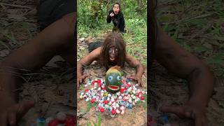 Survival Skills Single mum with watermelon and eggs cooking skillsoutdoors bushcraft useful [upl. by Win450]