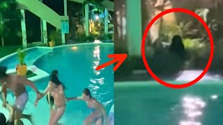 12 PINAKA NAKAKATAKOT NA VIDEO SA INTERNET Black Lady nakuhanan sa Swimming Pool [upl. by Nnaeirb]