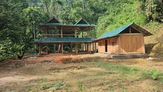 Full video of building a wooden house in the forest [upl. by Beverlee]