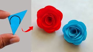 HOW TO MAKE JISOOs FLOWER 🌹 Paper Flower Making Step By Step  DIY Origami Flower [upl. by Ettenotna]