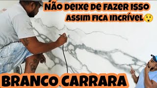 BRANCO CARRARA efeito mármore com mais facilidades efeitomarmore ivanildopinturaseefeitosrealista [upl. by Attenej923]