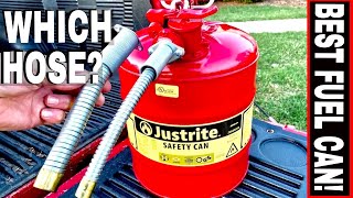 JUSTRITE SAFETY GAS CAN 58quot FLEX HOSE amp 1 YEAR REVIEW [upl. by Sicard]