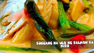 SINIGANG NA SALMON  SINIGANG SA MISO  SALMON HEAD  SINIGANG NA ISDA PANLASANG PINOY RECIPE [upl. by Gnagflow863]