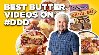 Craziest DDD Butter Videos with Guy Fieri  Diners DriveIns and Dives  Food Network [upl. by Ahker]