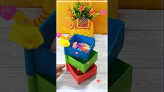 DIY Colorful Origami Desk Organizer Easy amp Creative Desk Decor shorts youtubeshorts shortsfeed [upl. by Atsira]