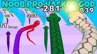 Colorful Snake all levels in NOOB VS PRO VS HACKER VS GOD playgame24dia56 Ep2 [upl. by Shaff]