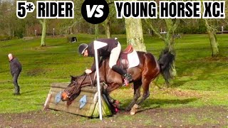 5 RIDER VS YOUNG HORSE CROSS COUNTRY  CAN THEY STAY ON EROL  VLOG 134 [upl. by Byers]