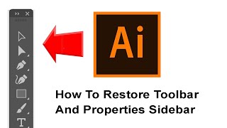 illustrator how to show toolbar sidebar is missing how to restore toolbar gone not showing [upl. by Goldia]