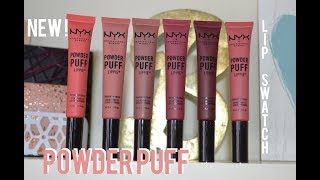 New NYX Powder Puff Lippie Lip Swatch Video [upl. by Eillit]