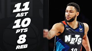 Ben Simmons Posts Near TripleDouble In Nets Return  11 AST 10 PTS amp 8 REB [upl. by Nealah]