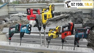 PREMIUM Battery SDS Hammer Drill Shootout  Dewalt Bosch Makita Metabo Milwaukee Hilti [upl. by Noram735]