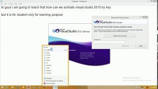 How to activate Visual Studio by key  How to activate Visual Studio 2010 by key  100 working [upl. by Jeffie]