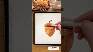 Easy Watercolor Let’s Draw an Acorn ✏️ Digital Watercolor Procreate procreate watercolor [upl. by Coonan]