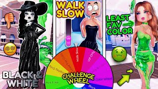 Letting A WHEEL Pick My CHALLENGE For EVERY THEME In DRESS TO IMPRESS this was hard  ROBLOX [upl. by Kempe21]