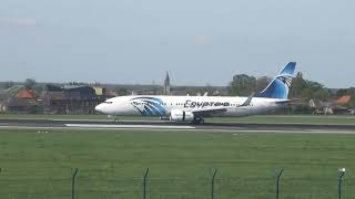 Egyptair Boeing 737800 landing at EBBR [upl. by Lawley184]