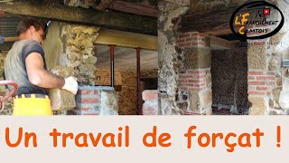 19g RENOVATION Faire une ouverture dans un mur pignon et rebâtir en pierres par un particulier [upl. by Ervin]