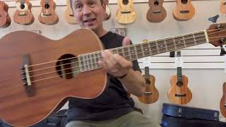 Lanikai MAEBU AcousticElectric Bass DemoReview at Aloha City Ukes [upl. by Ydnam]