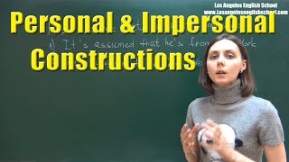 PERSONAL and IMPERSONAL CONSTRUCTIONS PASSIVE [upl. by Dami]