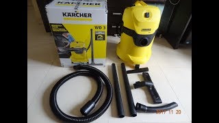 Karcher WD 3 MultiPurpose Vacuum Cleaner unboxing and demo video  Please read the description [upl. by Wexler]