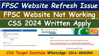 FPSC Website not working  FPSC Website Down  FPSC Website Refresh Issue  CSS 2024 Written Apply [upl. by Lolanthe]