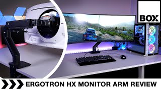 Ergotron HX Desk Monitor Arm with HD Pivot Review  Best Mount for 1000R Curved Monitors [upl. by Afesoj902]