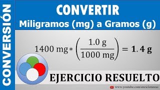 CONVERTIR DE MILIGRAMOS mg A GRAMOS g  mg a g [upl. by Anailuy]