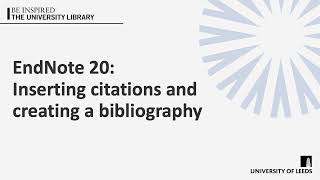 EndNote 20 Inserting citations and creating a bibliography [upl. by Beth625]