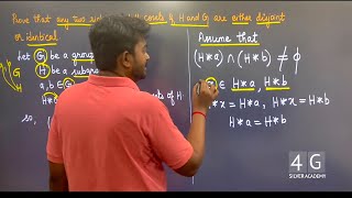 Any two right or left cosets of H and G are either disjoint or identical Discrete Maths Unit 4 [upl. by Acinoed81]